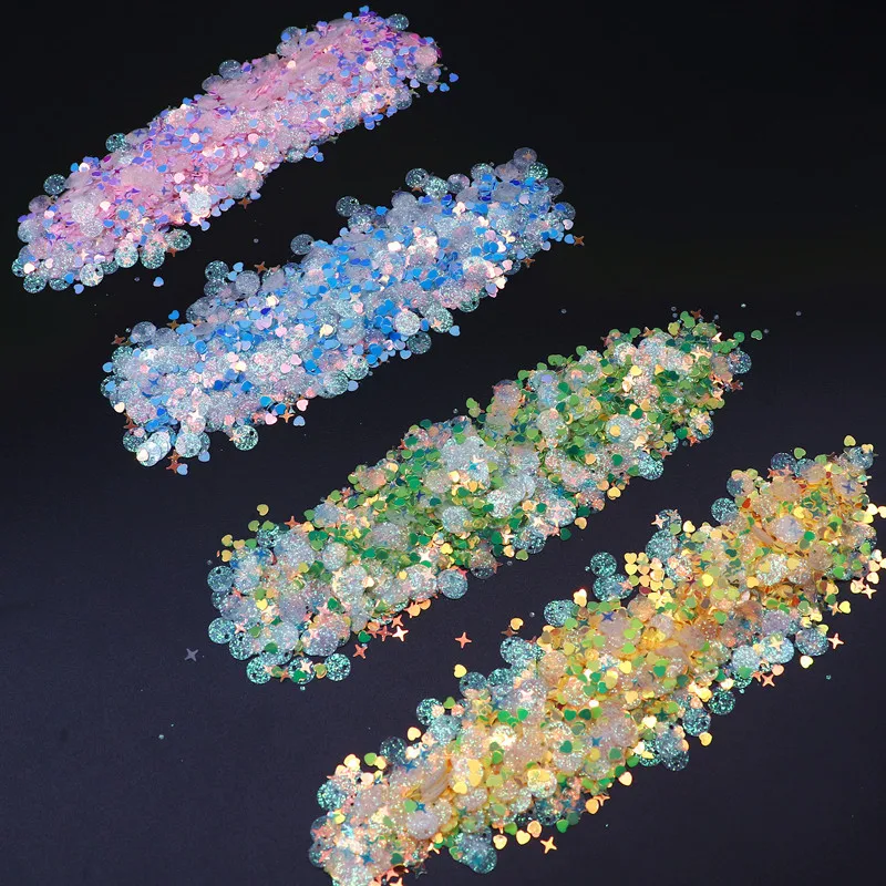 Glitter Mix Star Heart Dot Shaped Colorful Loose Sequins For Shaker Card Nail Art Scrapbook Decoration Makeup confetti