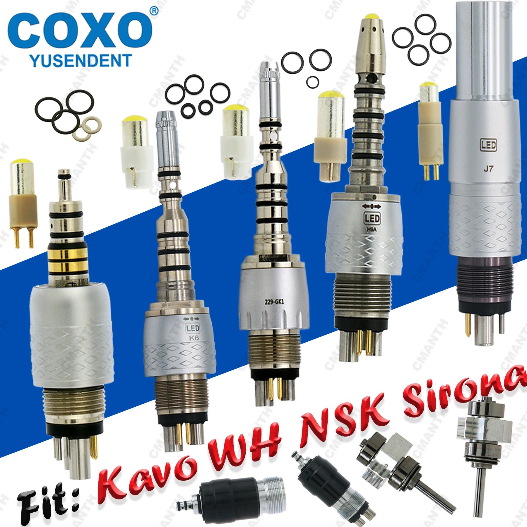 

COXO Dental Turbine LED Coupler Replacement Bulb Seal Coupling O Rings For KAVO NSK WH Sirona Dentistry Accessories Material