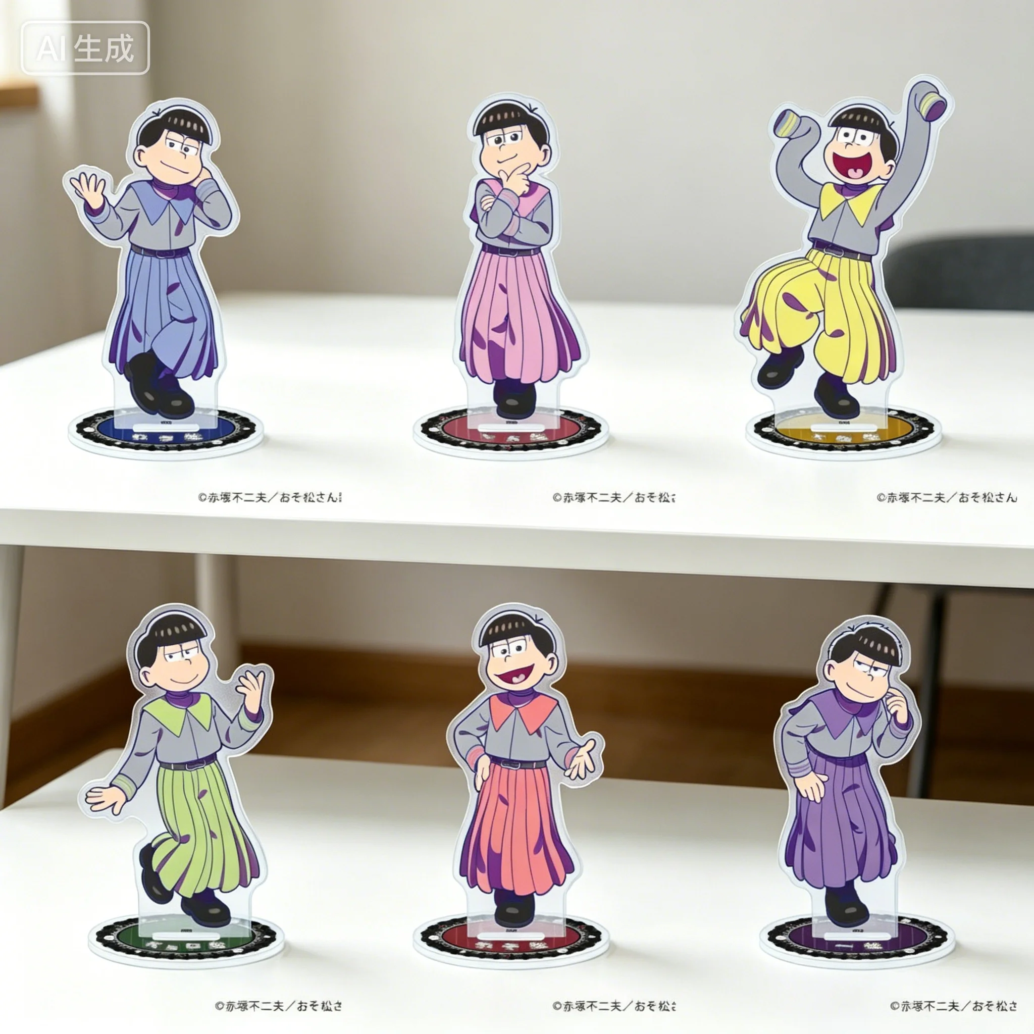 Anime Osomatsu-san Todomatsu And the Feng Shui Clothing Collection Human-shaped Acrylic Stand Model Plate Keychains Desk Decor