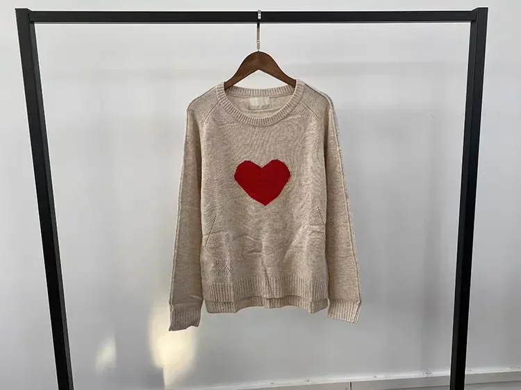 Pullover francese di lusso leggero di alta qualità, maglione lavorato a maglia da donna oversize allentato casual, tessuto atmosferico nobile