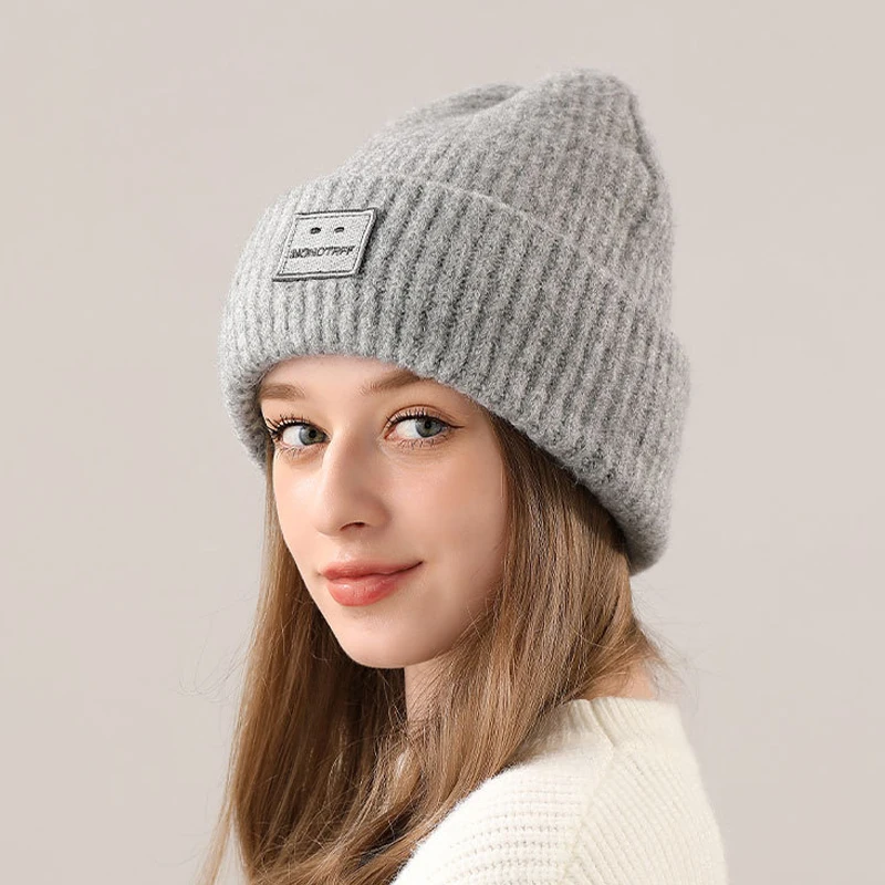 2024 New Cold-proof Ear Protection Knitted Hat for Women Autumn Winter Warm Beanies Cap for Female