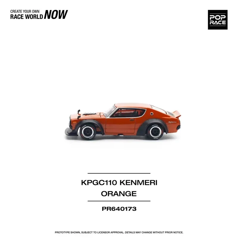 (Pre-order) POP RACE 1:64 SKYLINE GT-R V8 DRIFT (KENMERI) ORANGE Diecast Model Car