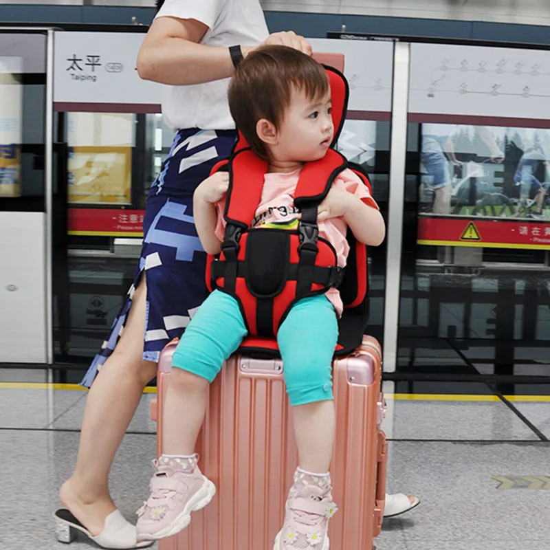 Baby Travel Suitcase Cushion With Harness Suit For Car Seat Dinner Chair Matress Safety Belt Foldable Baby Accessories