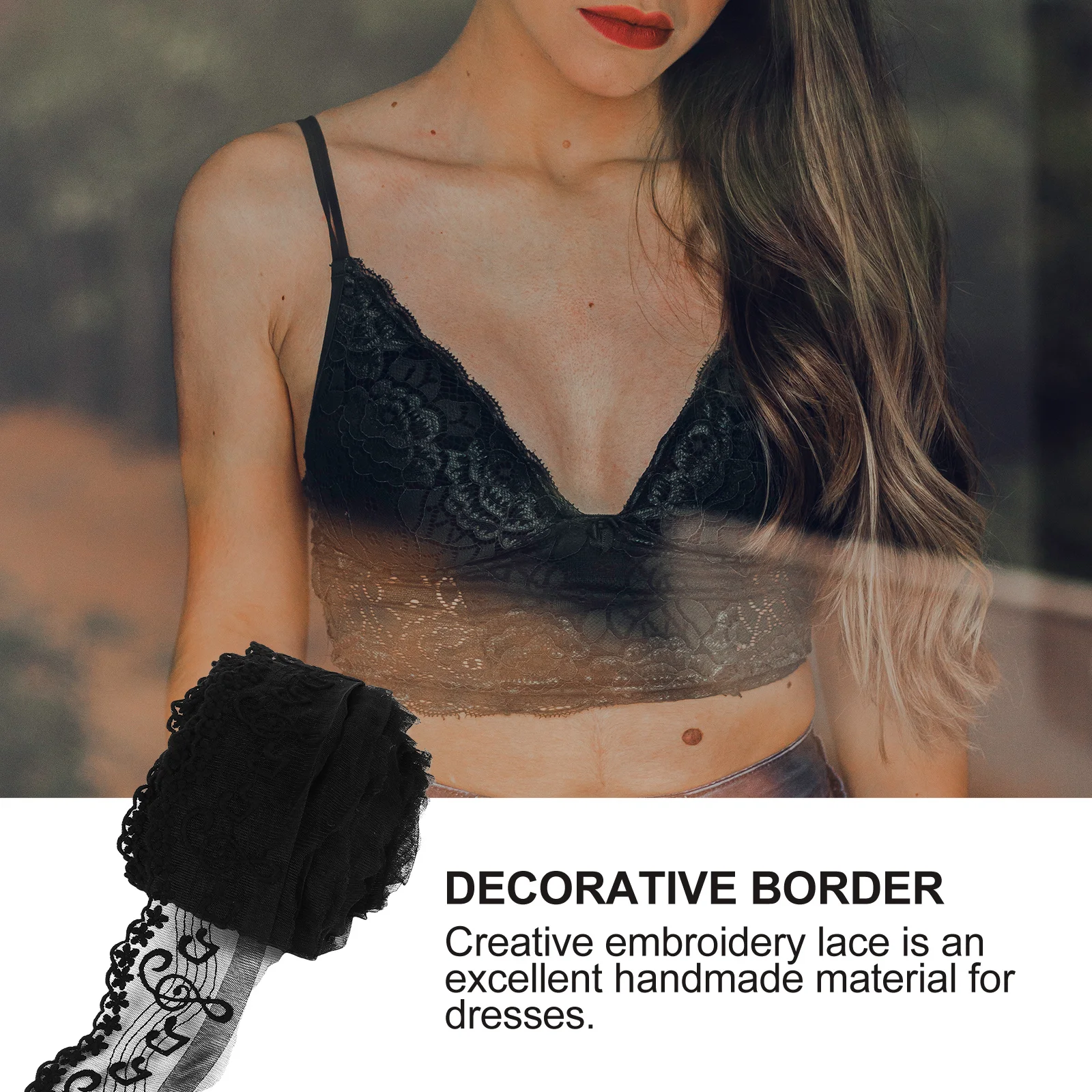 

15-метровый черный кружевной материал, вышитая музыкальная нота, дизайн для подарочных сумок и корзин, декоративная рамка ручной работы «сделай сам»