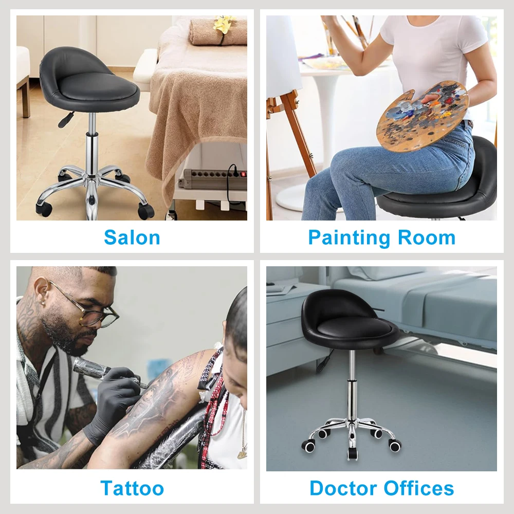 Tattoo Chairs with Wheels Baber Chair Beauty Salon Liftable Barber Stylis Rotatable Furniture Pulley Chair Swivel Rolling Stool