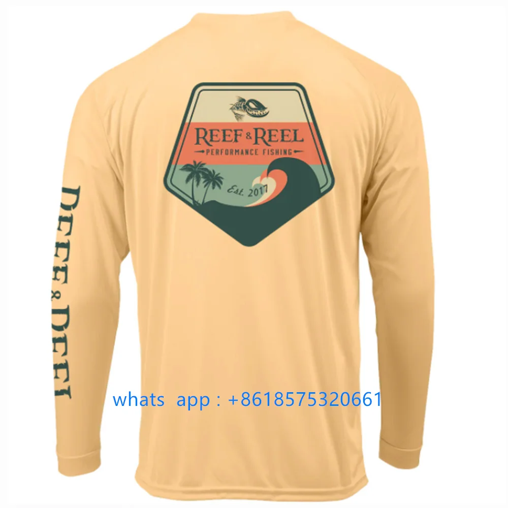 قمصان الصيد طويلة الأكمام ملابس الحماية من الأشعة فوق البنفسجية للرجال في الهواء الطلق الصيف جيرسي Upf 50 الملابس أداء تنفس الصيد