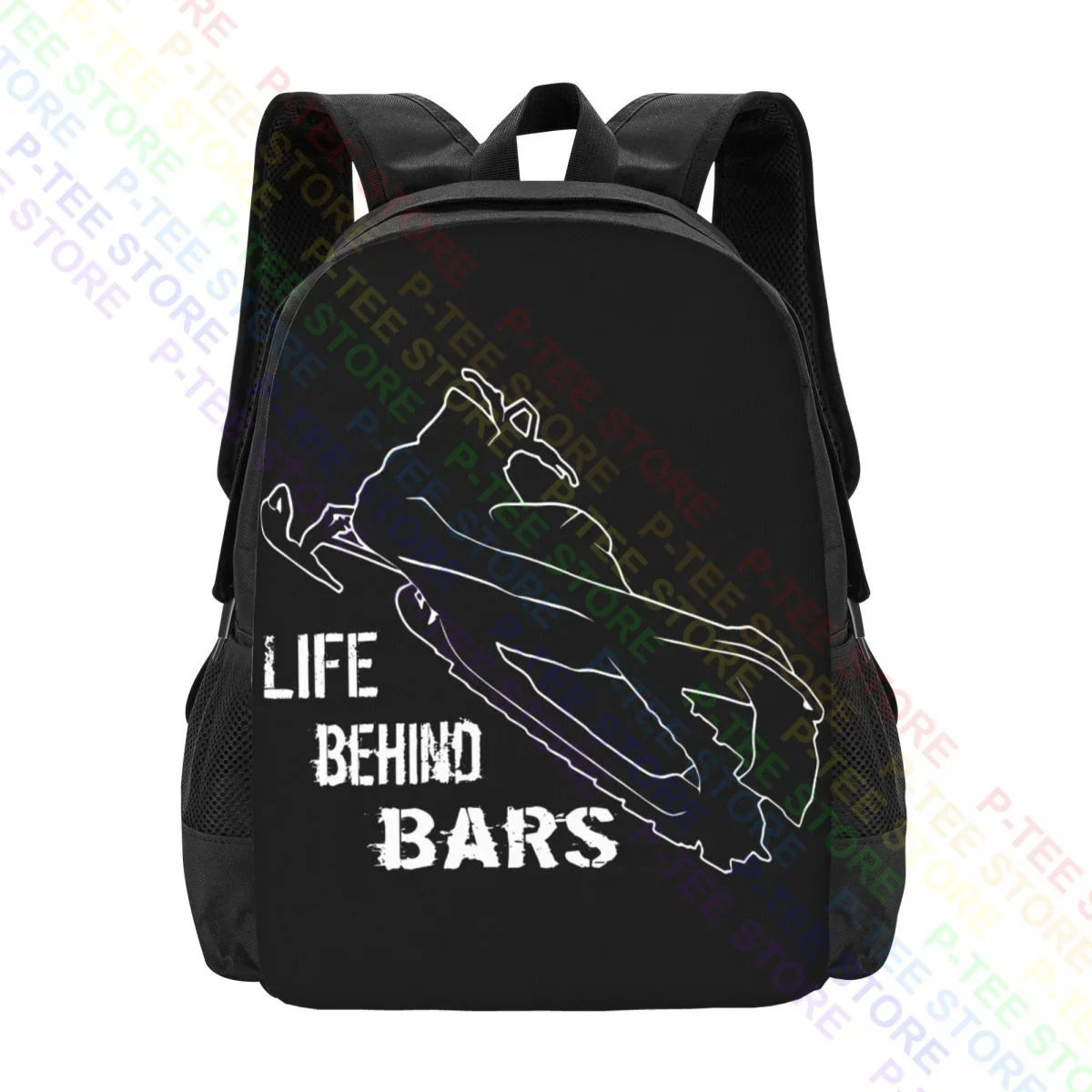 Snowmobile Life Behind Bars 01 P-1650Backpack Large Capacity Cute Bags For Travel