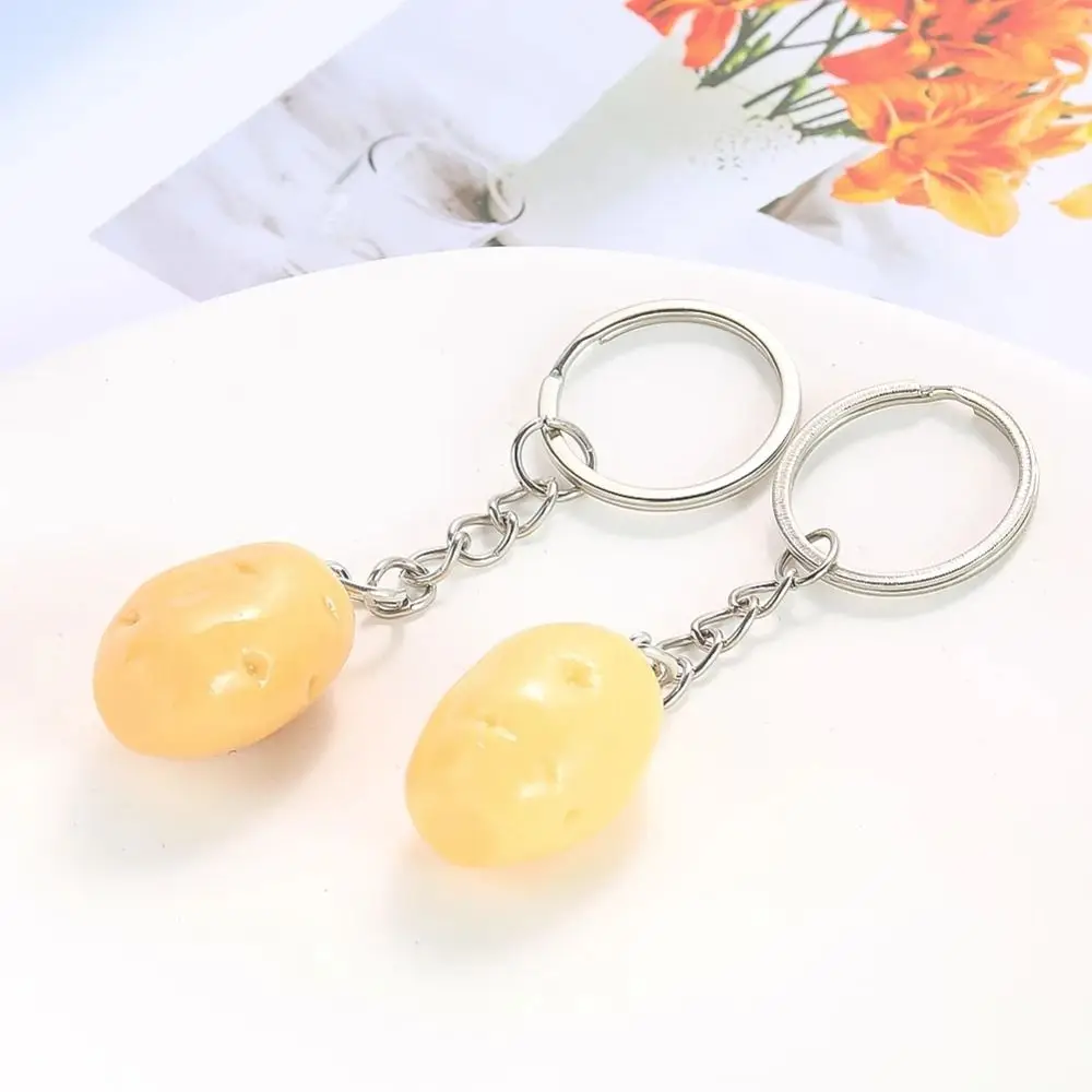 Simulation Simulation Potato Keychain Potato Kawaii Mangosteen Model Pendant Cartoon Mini Food Keychain Earphone Case