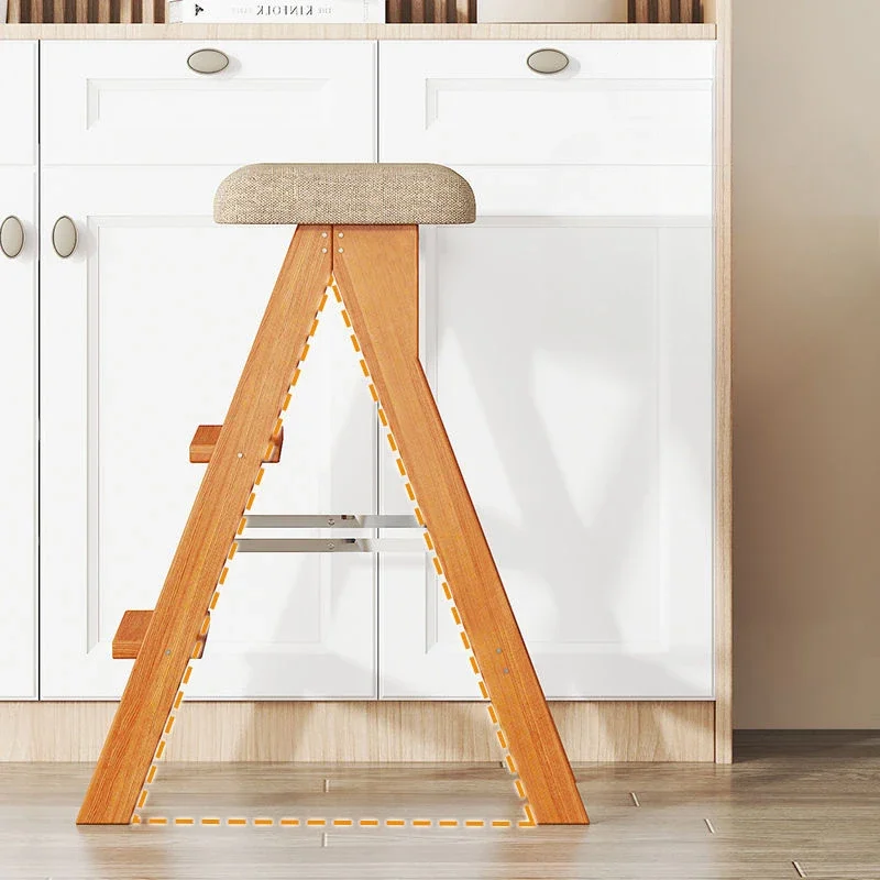 Kitchen Multifunctional Ladder Stool Household Raised Foot Ladder Portable 2-in-1 Ladder Foldable