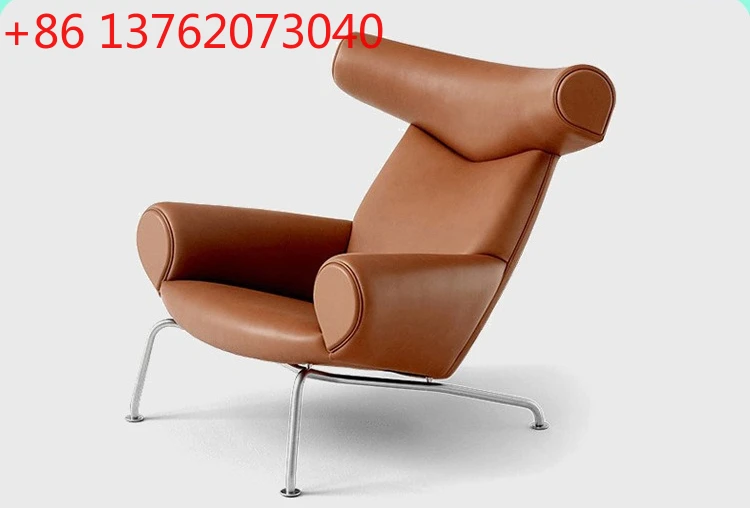 

Кожаное кресло из нержавеющей стали, дизайнерское одноместное кресло для гостиной, кресло для отдыха