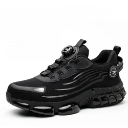 2025 New Men's Rotating Button Work Safety Shoes Male Steel Toe Shoe Breathable Lightweight Sneakers Protective Men Boots Tenis
