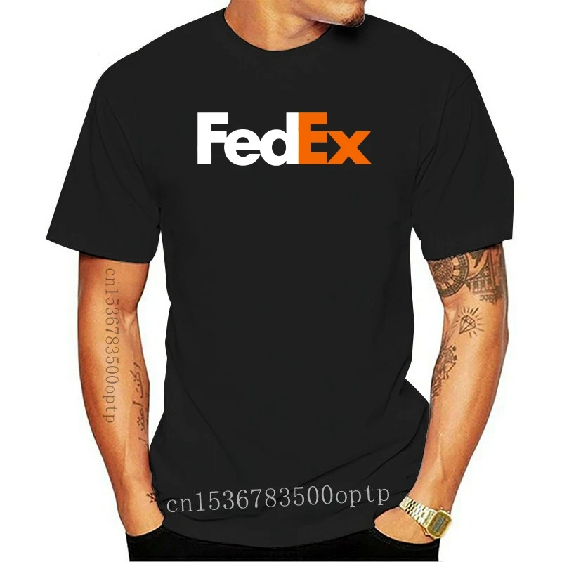 New Fedex 100% Cotton White Orange Short Sleeve Men's Black T-Shirt Size S To 3XL Sleeve T Shirt Summer Men Tee Tops Clothing