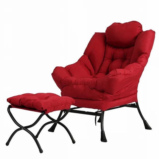 Modern style outdoor courtyard folding polyester fabric sofa recliner footstool outdoor furniture convenient for courtyard life