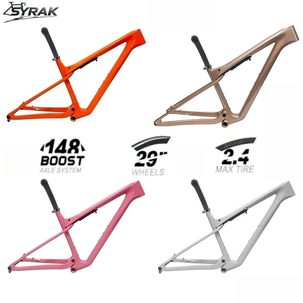 

SYRAK 2026 29er BSA Full Suspension Mountain Bike Carbon Frame Max Tire 2.4inch Boost 148x12mm MTB Carbon Bike Frame