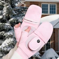 Heated Gloves For Men Heated USB Rechargeable Fingerless Gloves USB Hand Warmer Gloves For Typing Cycling Skiing With 3