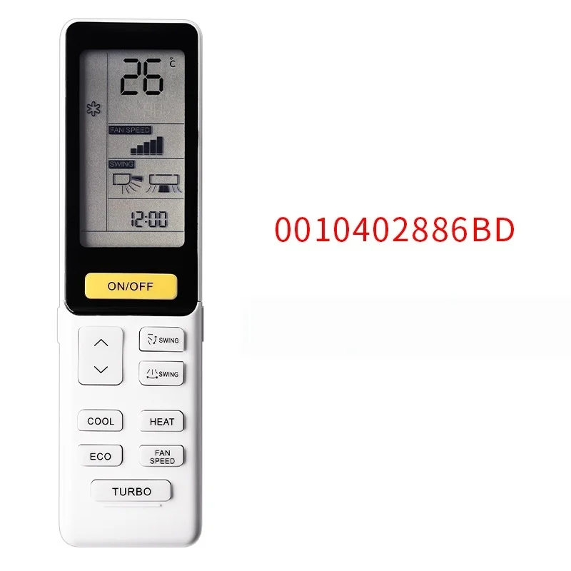 

ompatible with Haier air conditioner remote controllers models 0010402886BD, 0010402886V, YR-HQ V3, V9014557, M5H, and 3D.
