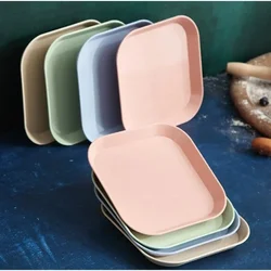 Home Creative Square Plate Set Deep and Thick Bone Spitting Plate Fruit Plate Restaurant baby plate