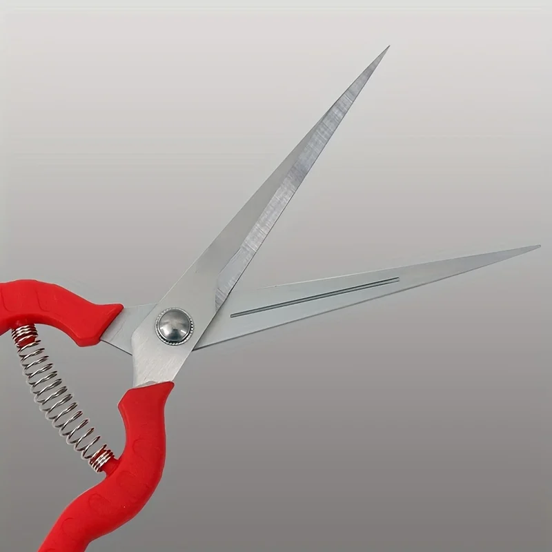 1pc Professional Garden Pruning Shears with Ergonomic Red Grip – Durable Stainless Steel Straight Blades for Rose Arrangement