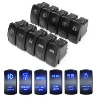 Interruptor basculante para barco y coche, 12V, 24V, resistente al agua, encendido/apagado, 5 pines, botón de empuje marino, barra de luz LED, luces de foco trasero antiniebla