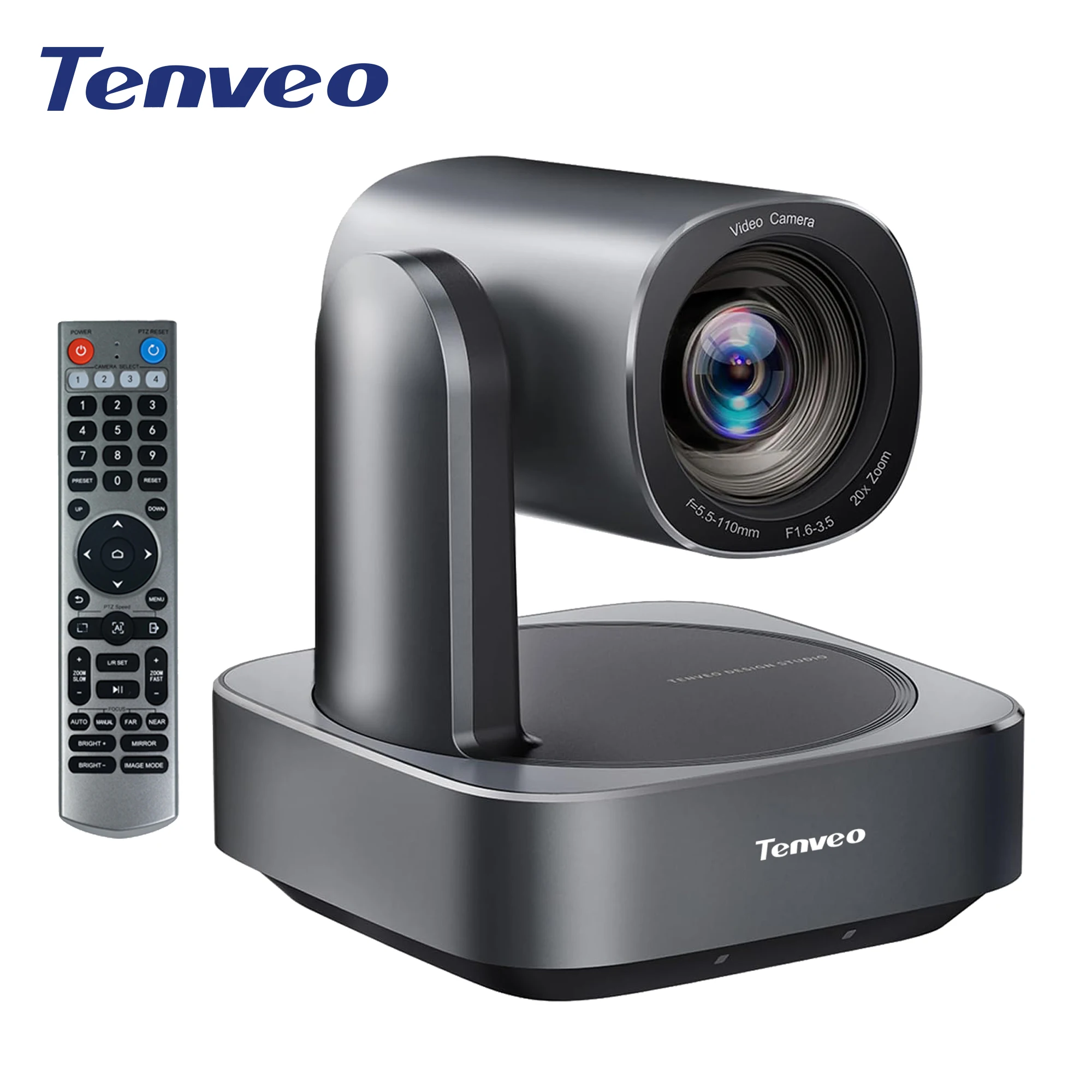 Tenveo 4K PTZ Camera 20X Optical Zoom AI Auto Tracking 8MP With HDMI USB3.0 LAN Live Streaming Conference Room Camera For Church