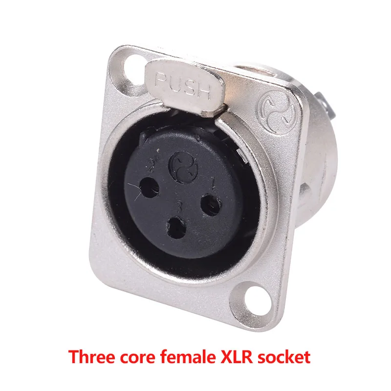 XLR 3-Pin Stecker & Buchse Einbau-Audioanschlüsse - Kupferkontakt Metallbuchse für Mikrofon/Professionelles Audio Schwarz/Silber – Detail 9