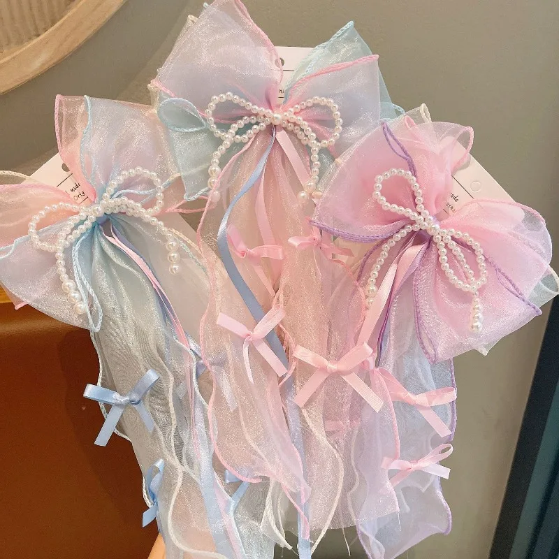 

Fairy Mesh Butterfly Ribbon Hair Clip for Girls Sweet Forest Bow Hair Clips Princess Braid Hair Accessories for Spring Outing