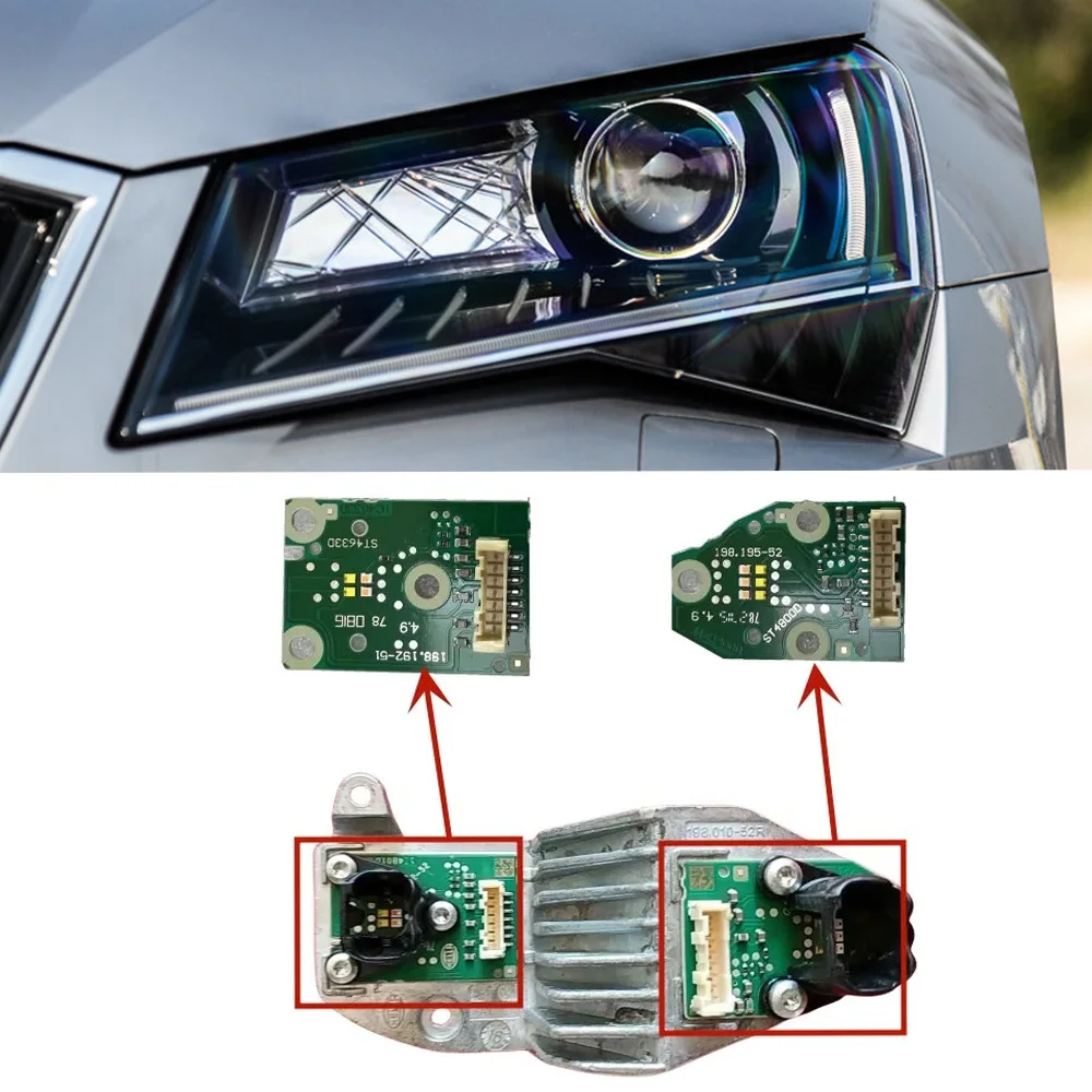 

Xenon Headlight Daytime Running Light LED Boards For Volkswagen VW SKODA SUPERB 2016 Angel Eyes DRL 198.195-51 198.192-51