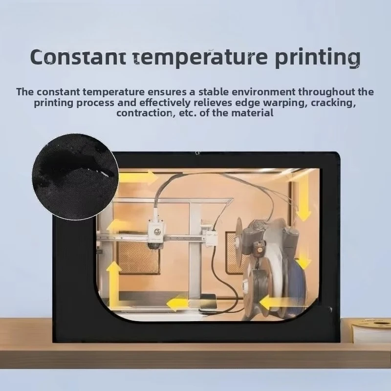 3D Printer Enclosure Box, Noise Insulation Dustproof Thermal Cover, Sealed Protective Cabinet for Printing