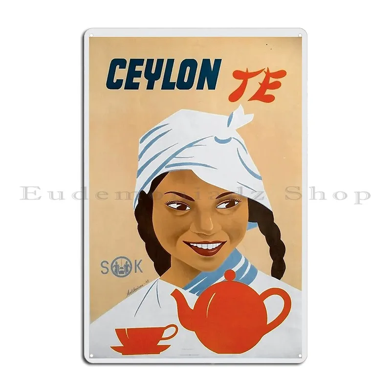 Old Ceylon Tea Advertisement Metal Plaque Poster Cinema Garage Pub Customize Living Room Tin Sign Poster