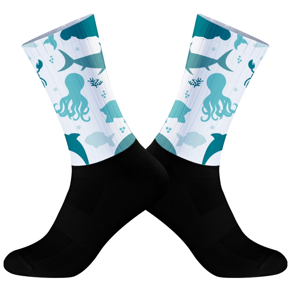 Chaussettes de sport coordonnantes en silicone pour vélo, accessoire de cyclisme, nouvelle collection été 2024