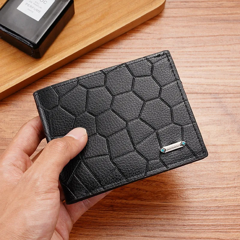 

New Fashion Men PU Leather Wallets Small Money Purses Design Dollar Price Top Male Business Thin Wallet With Coin Bag