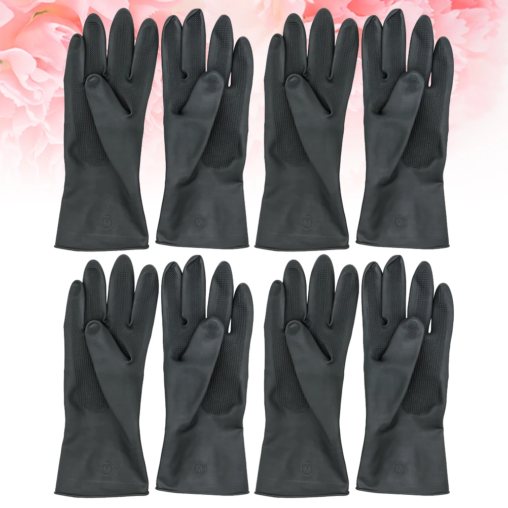 

4pcs Waterproof Hair Dyeing Gloves Rubber Salon Barber Long Protective Gloves Skid Resistant Lightweight For Gardening Food Prep