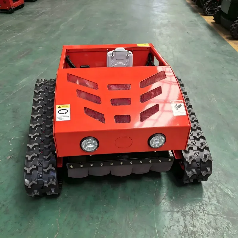 Industrial 4-Stroke Remote Control Tracked Lawn Mower 550mm 196cc Engine Slope Grass Cutter for Farm Garden Orchard