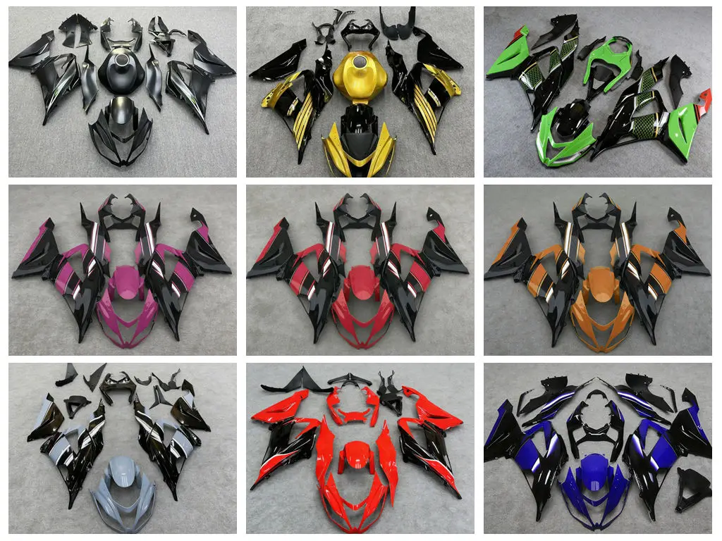 4 Gift New ABS Air Deflector Kit - Suitable for Kawasaki ZX-6R models from 2013 to 2018. Comes with customization options.