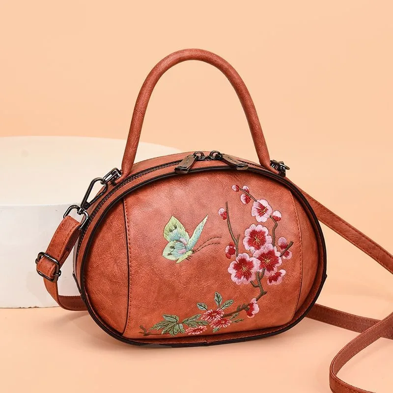 

High-end Retro Chinese Ethnic Style Embroidered Bag Women's New Middle-aged ，elderly Mother Exquisite Portable Oblique Span Bag