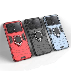 For Xiaomi Poco X6 Pro Case For Xiaomi Poco X6 Pro Cover Para Armor Shell Finger Ring Hard Protective Phone Case for Poco X6 Pro