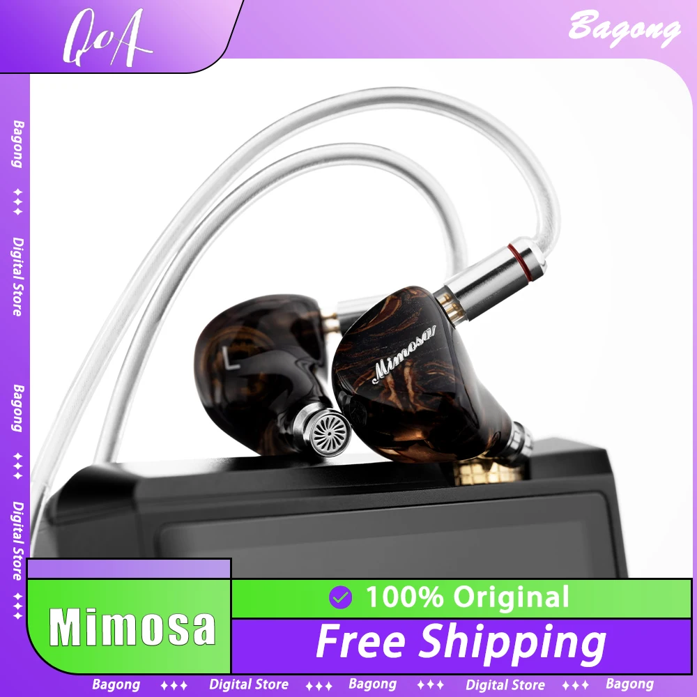 Kinera Celest QoA Mimosa Wired Earphone 10mm Dynamic In-ear Earbuds 3D Printed Resin Earphone Shell For Music Lover Custom Gifts