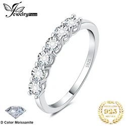 JewelryPalace Moissanite D Color 0.6ct S925 Sterling Silver Engagement 6 Stone Ring for Women Yellow Gold Rose Gold Plated