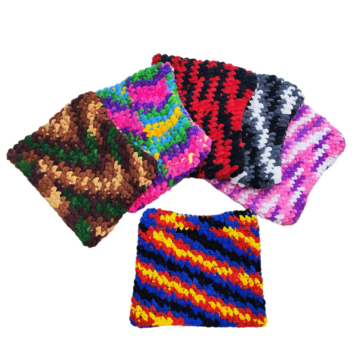 Modische Strickmütze mit Teufelshorn für Erwachsene und Damen, handgefertigte Nadelmütze aus dickem Garn, bunte Pullovermütze – Detail 5