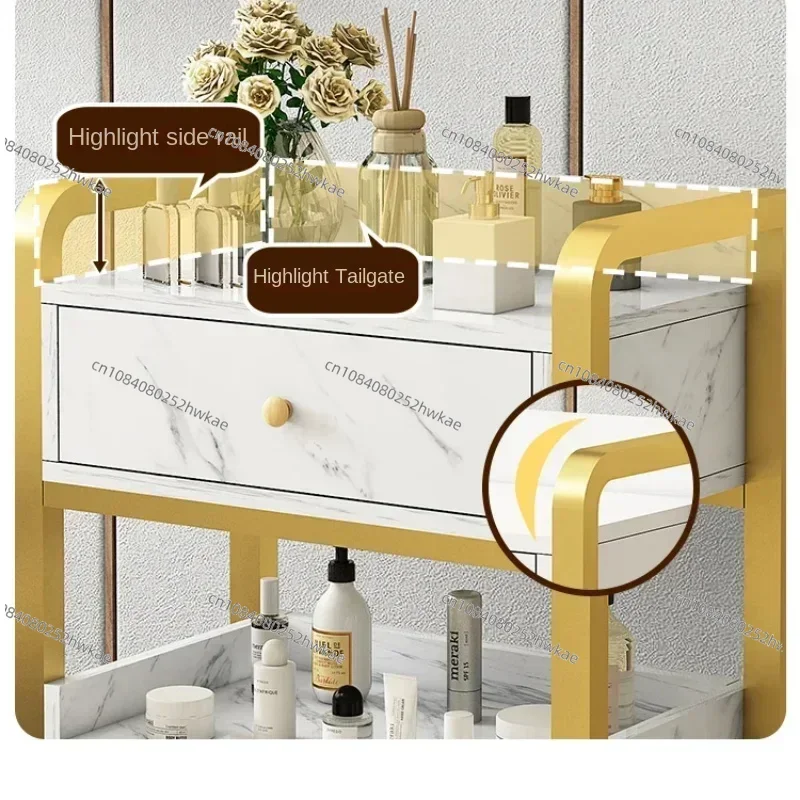 Utility Cart Salon Trolley With Wheels Commercial Hair Stylist Metal Cabinet Beauty Furniture