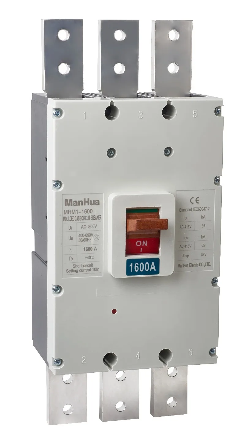 Dreiphasiger automatischer Schalter mit thermischer Freigabe M1-1600 1600A, konzipiert für den Einsatz in elektrischen Schaltkreisen