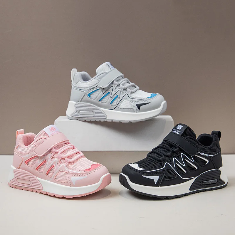 New Autumn Children Breathable Mesh Athletic Shoes Fall New Styles Soft Anti-Slip Fashionable Everyday Sport Flats Kids Sneakers