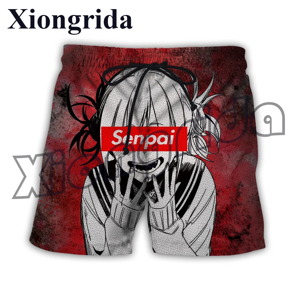 Himiko Toga Shorts Mens Casual Anime Print Short Pants Unisex Izuku Midoriya Boku Hero Girl Kawaii Beach Trunks Pants