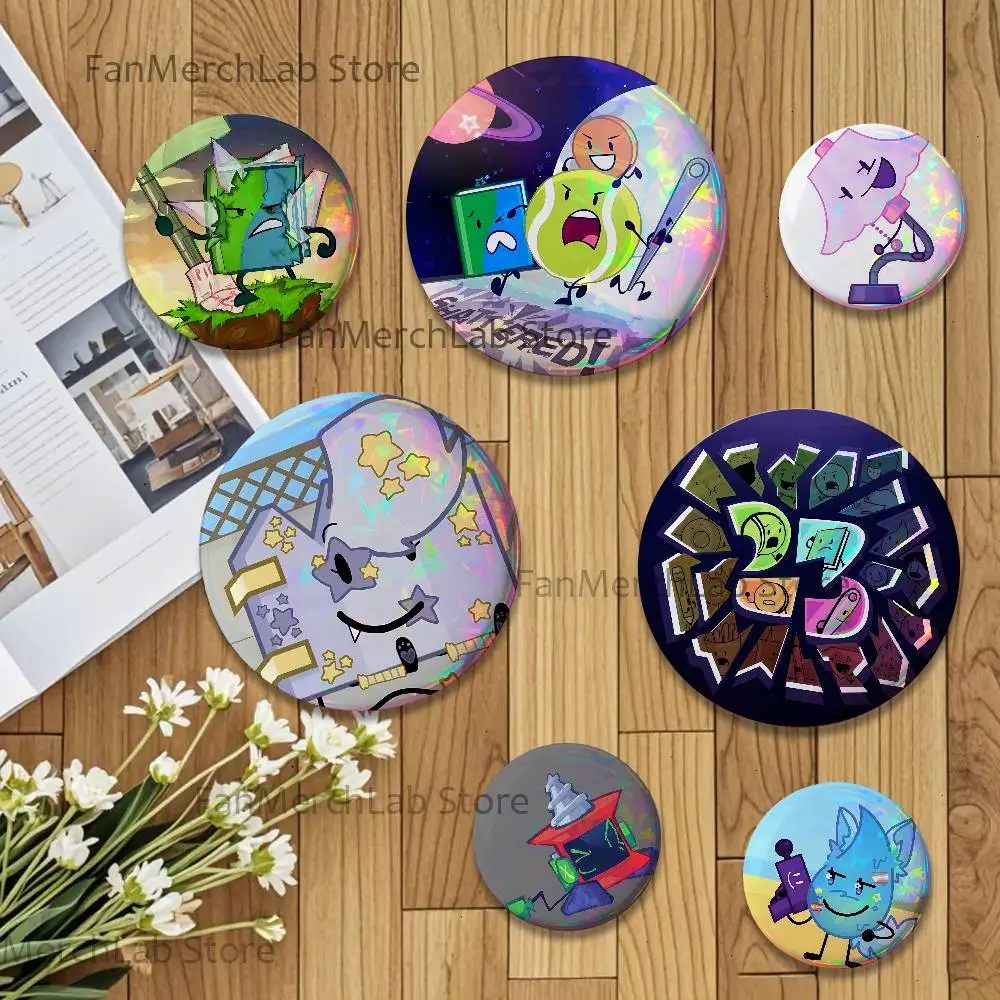 

BFDI B-Battle for Dream IslandS Creative Round Badge Button Pin Bag Decor Fans Collection Friends Gift Brooch