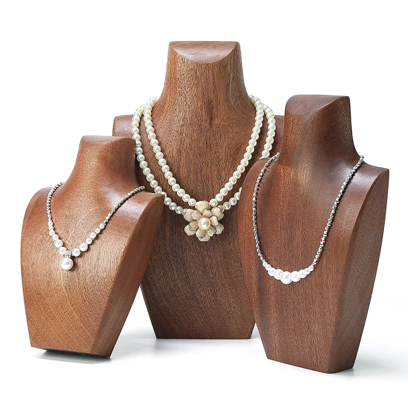 

Solid wood portrait neck model necklace display stand, jewelry showcase, jewelry display stand