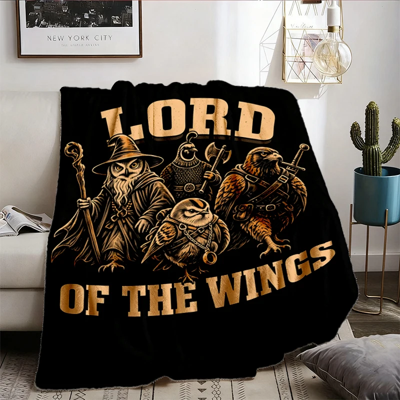  Lord Of The Wings Owl Wizard T, Flannel Blanket, Fantasy Bird Gamer Flannel Throw