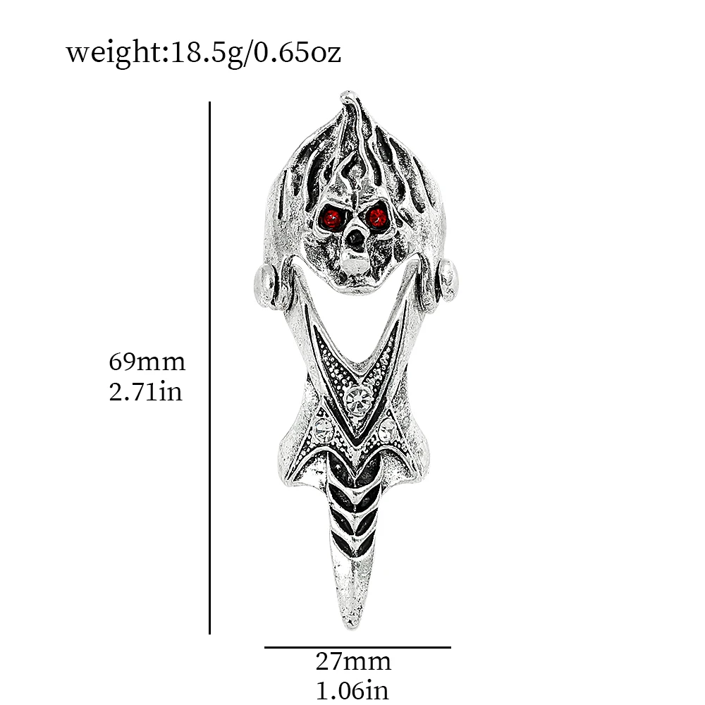 Gothic Punk Knuckle Armor Rings Dragon Skull Metal Full Finger Joint Claw Rock Ring Halloween Unisex Adjustable Vintage Ring