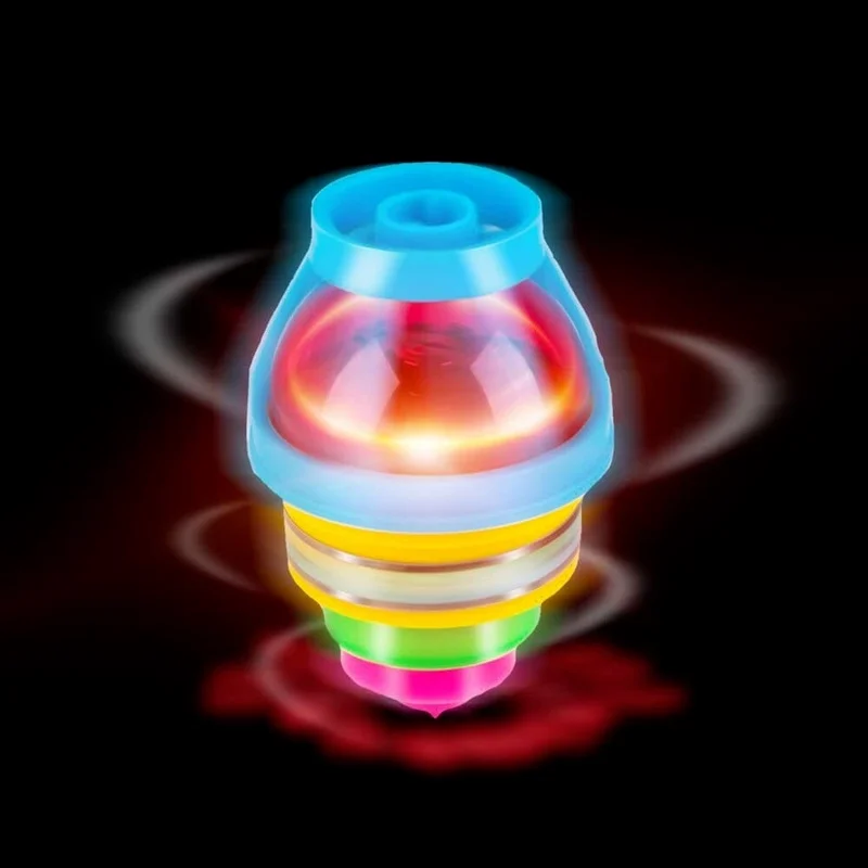 Hot 1Pcs Spinning Top Flash Luminous Spinning Tops Toy Colorful Top Ejection Toy Flashing Led Gyroscope Children Classic Toys