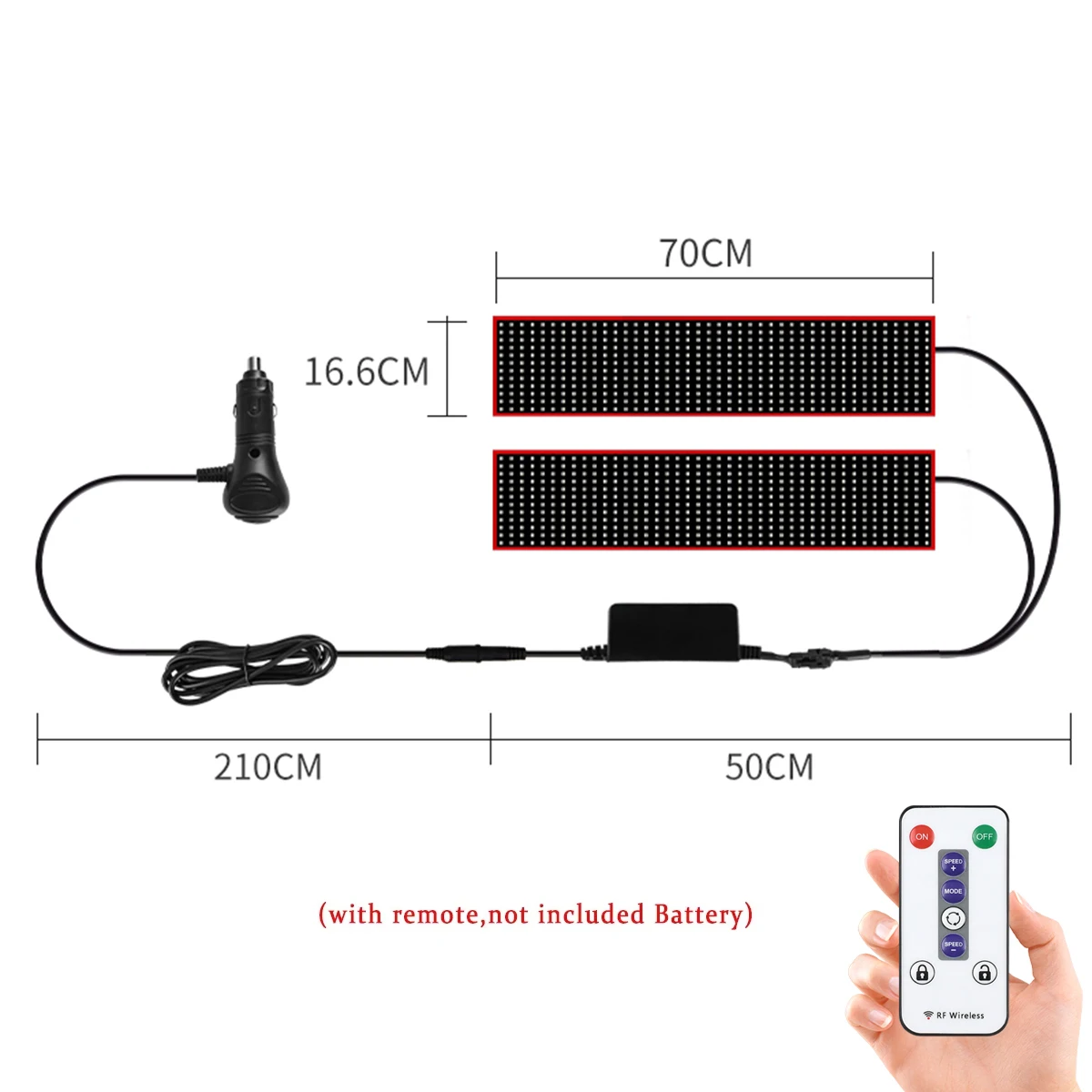 Vrachtwagen Auto Devil Eye LED Pixel Paneel Licht Afstandsbediening Zacht Opvouwbare Verlichting Scrollen Voor Board Voorruit 12V 24V