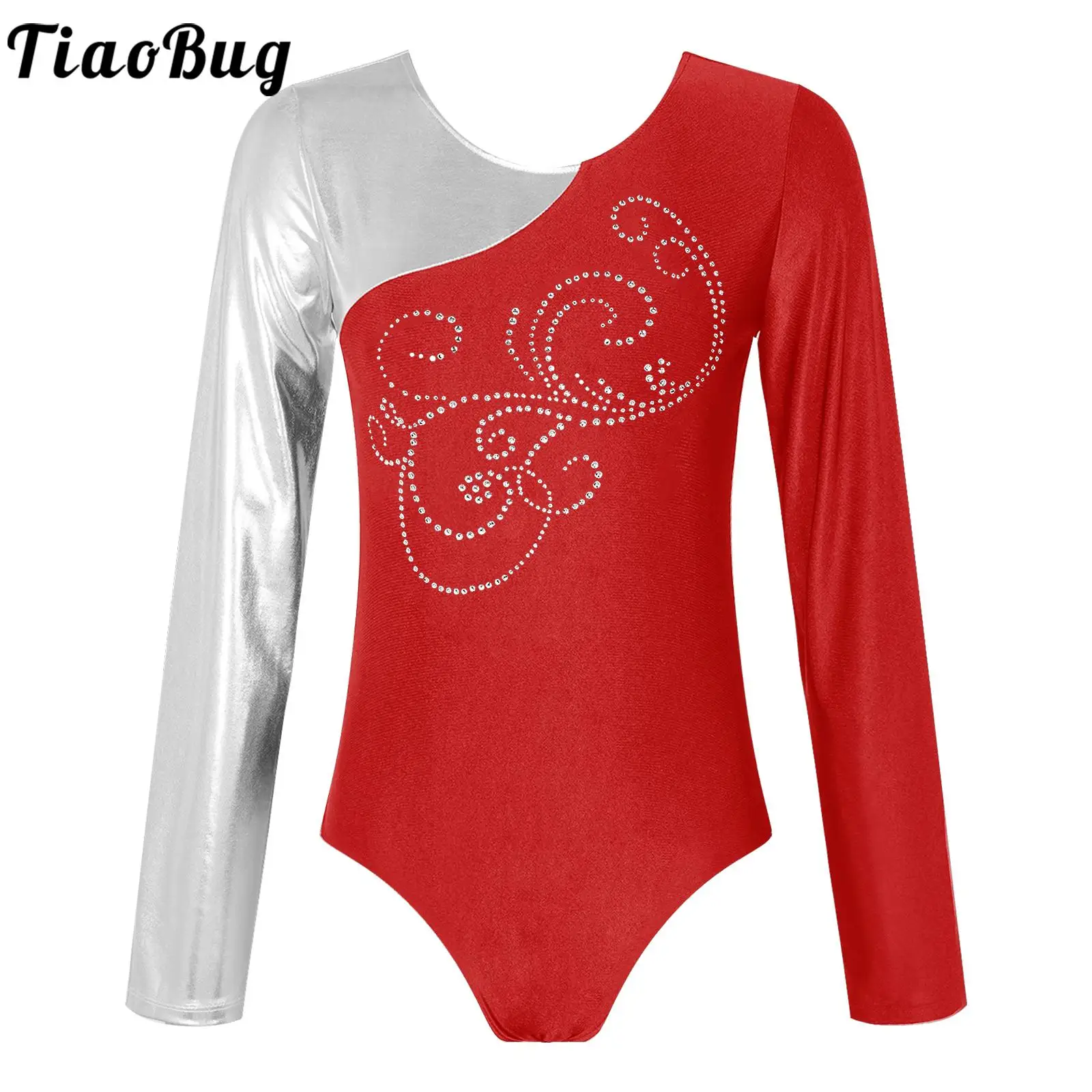 

Women Gymnastics Acrobatics Leotard Ballet Dance Bodysuit Color Block Long Sleeve Figure Skating Leotard Competition Dancwear